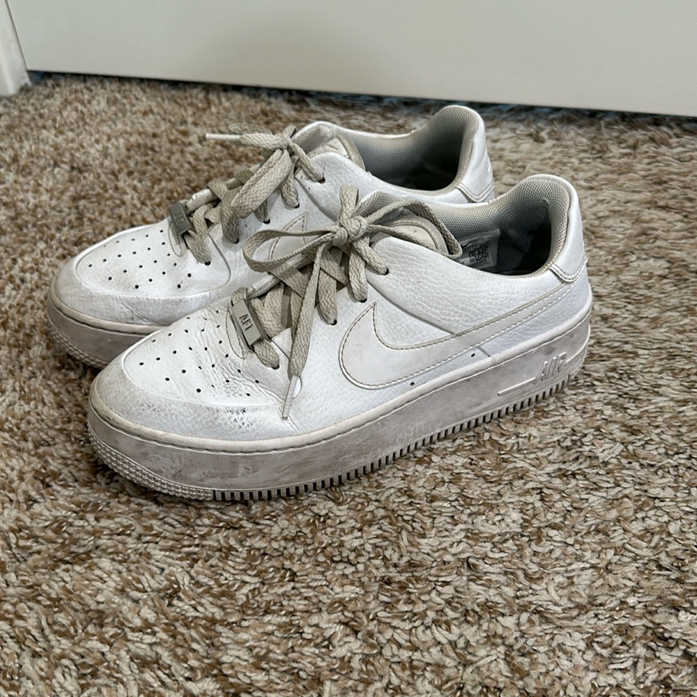 White Nike Airforce 1 Platform